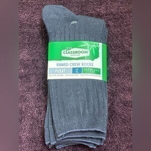 COPY - CLASSROOM UNIFORMS RIBBED CREW SOCKS DARK NAVY SZ XL
